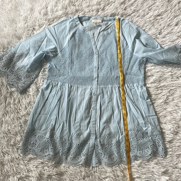 Alessa W. Collection Women’s Spitzenbluse tunic top light blue size 14 - Picture 8 of 11